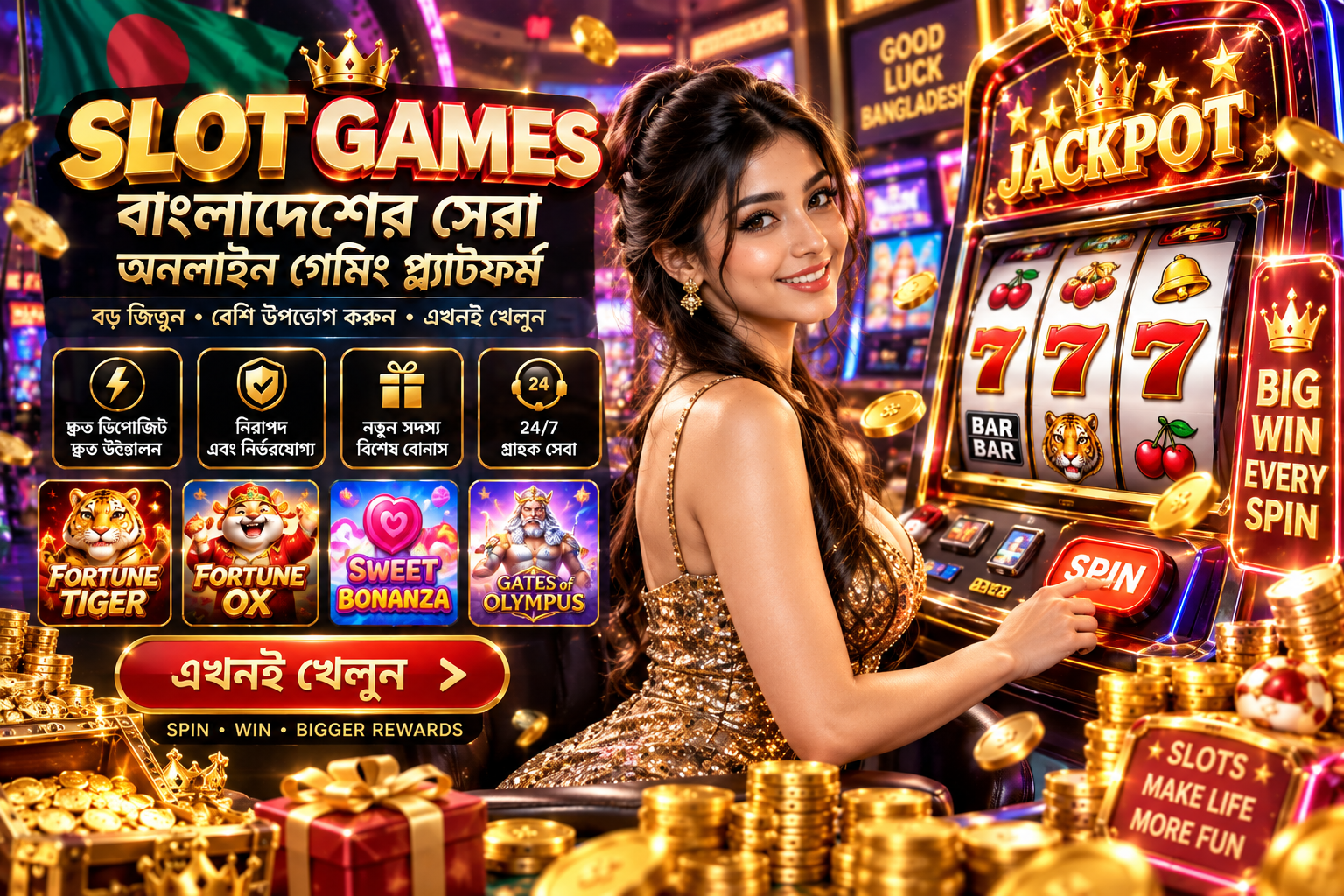 ek33 Free Bet — glowing welcome promotion with coins and confetti